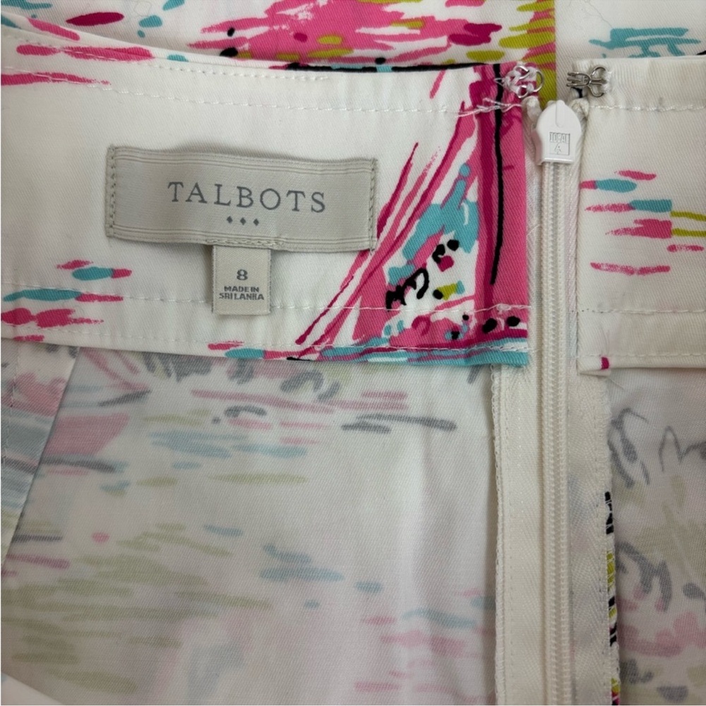 Talbots Outlet Women’s Sz 8 White with Pink Sailboats Pencil Skirt New with Tags - Picture 4 of 5